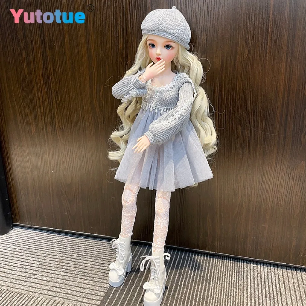 YUTOTUE 조립형 60cm BJD 인형 소녀 인형 교체 가능한 파란 눈 신발 옷 풀 세트 의상