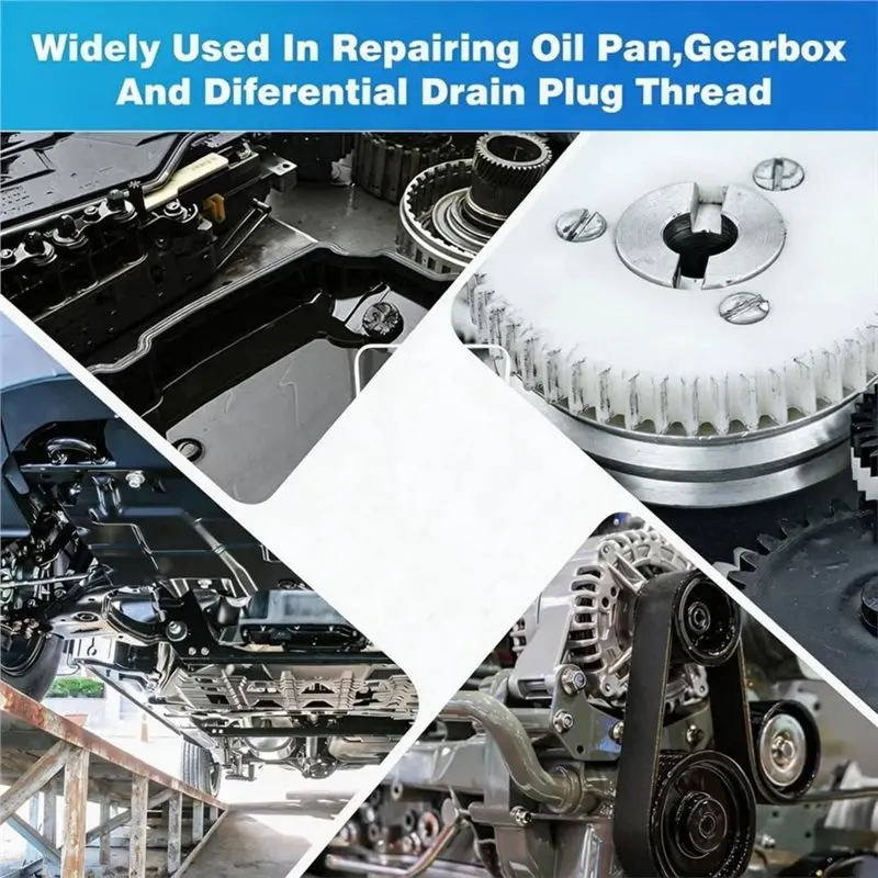 AAAN-Oil Drain Pan Thread Repair Tool Kit - M15 X 1.5MM Oil Pan Drain Plug Stripped Thread Fixer Set