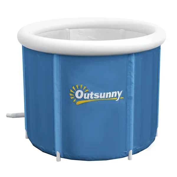 

Outsunny Cold Plunge Tub, Portable Ice Bath Cold Water Therapy Tub with Thermo Lid, for Athletes Recovery, Dark Blue