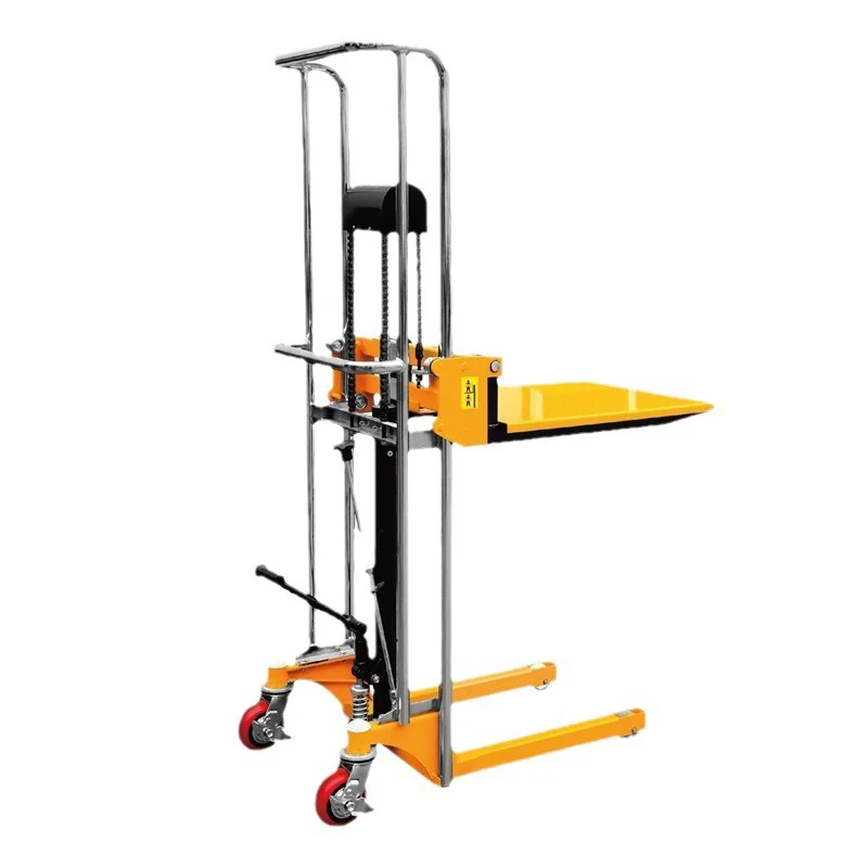 Material Lift Winch Stacker, Pallet Truck Dolly, Lift Table, Fork Lift Load 400KG Hand push forklift