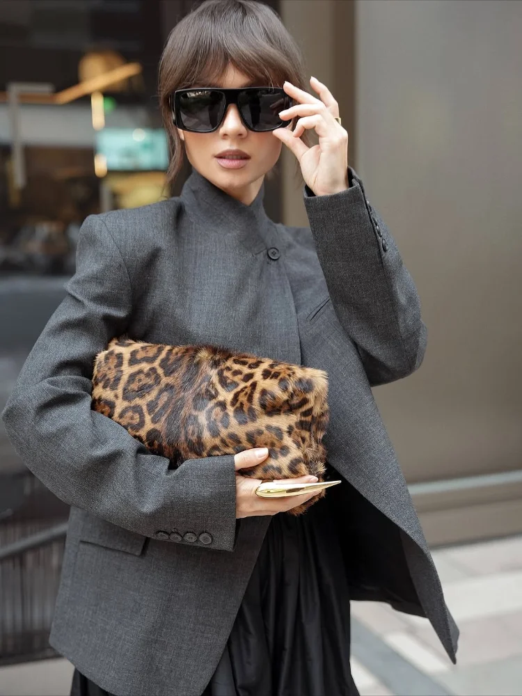 

Женский модный нерегулярный черный короткий пиджак с длинными рукавами и подплечниками, пальто на одной пуговице, женская повседневная верхняя одежда Highstreet