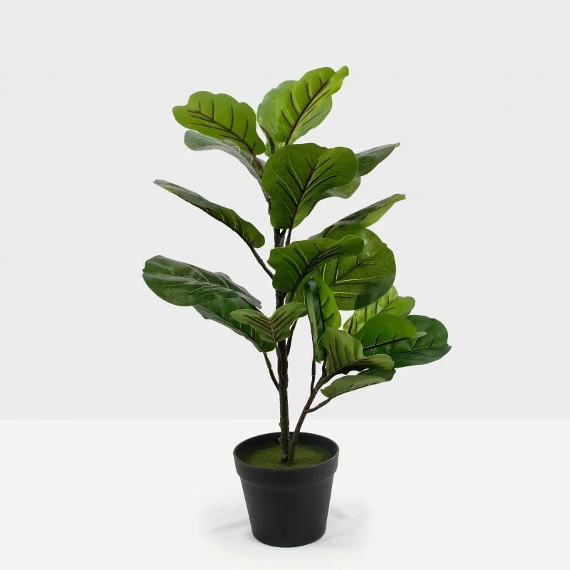 custom.Real Artificial Plante 70cm 21Leaves Fiddle Leaf bonsai Plants  Decorative Home Outdoor landscape bonsai stand