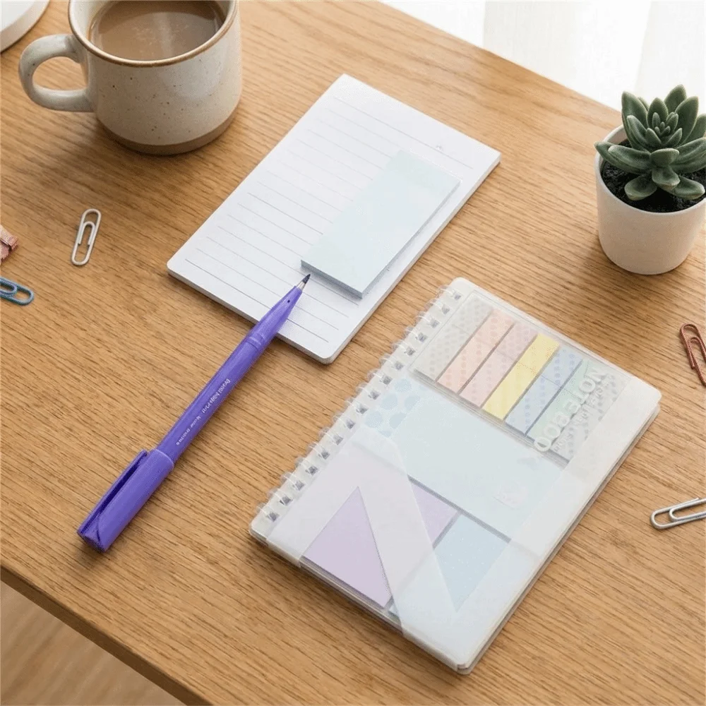 Loose-Leaf Memo Pads Adhesive Double-Sided Expanding Sticky Notes Re-stickable Writable Reusable Repositionable Index Tabs