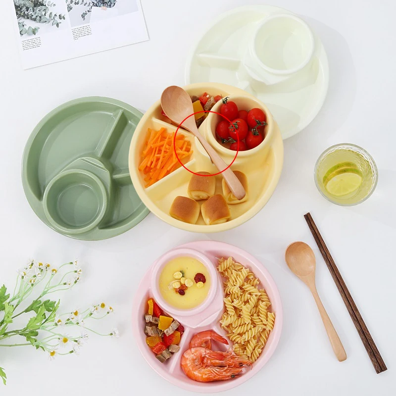

1Pcs Round Fruit Salad Plate Kitchen Breakfast Snack Dip Tray Dinner Plates Food Dishes Cake Dessert Tray Kitchen Tableware