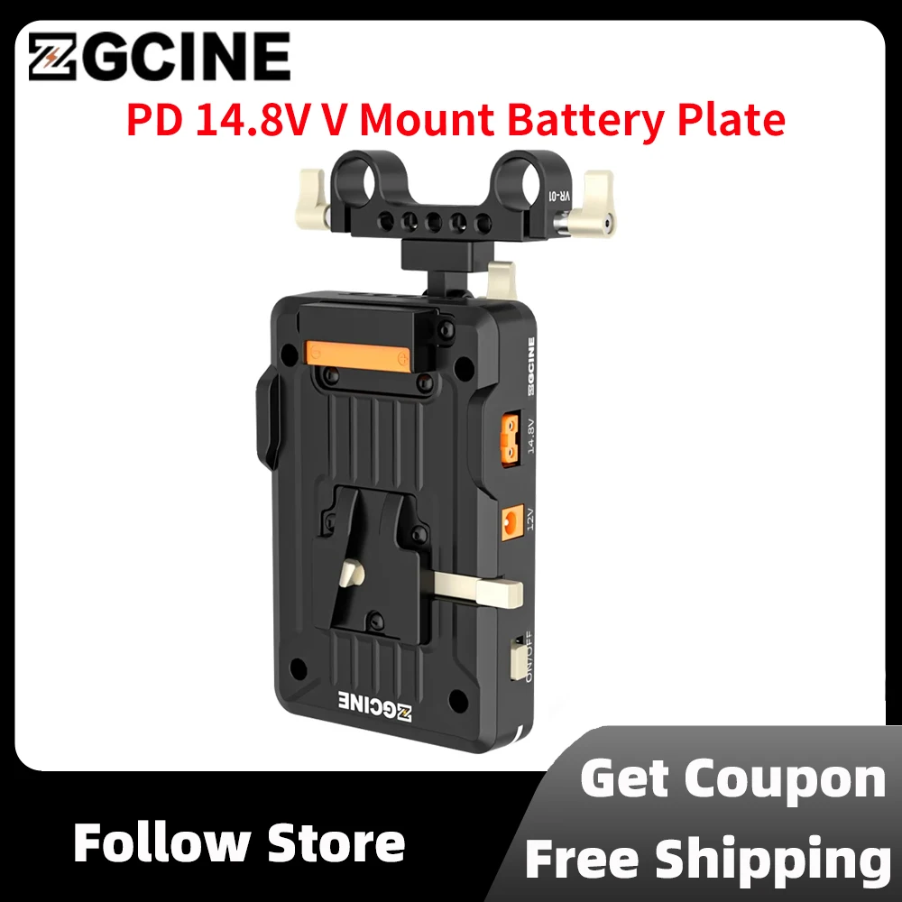 

ZGCINE VP1 V Mount Battery Plate PD 14.8V With 15MM Rod Clamp standard V V-Lock Battery Plate Adapter For DSLR Camera