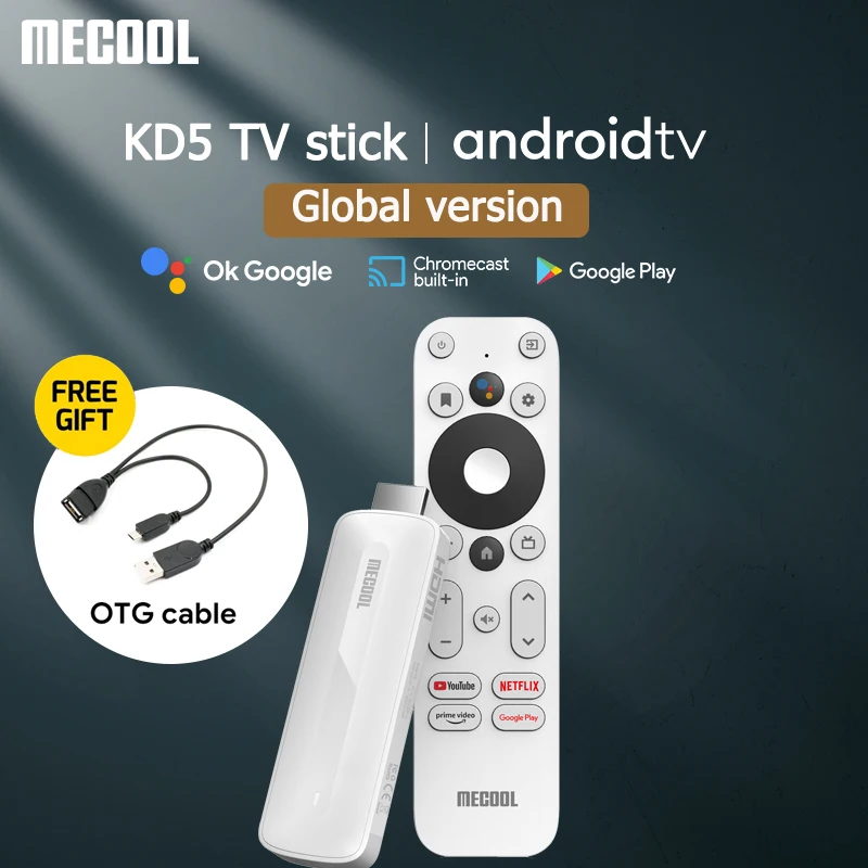 Mecool KD5 FHD TV Stick Android 11 1080P smart TV box BT5.0 1GB 8GB WiFi 2.4G/5G HDR 10+ mini Media Player dongle 2022 NEW