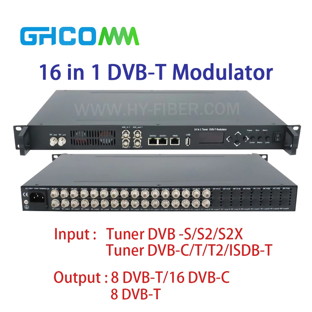 16 in 1 Tuner  DVB-S/S2/S2X to DVB-T DVB-C Modulator