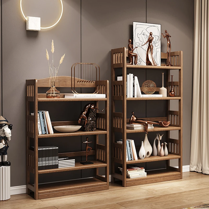 

Solid wood bookshelf Shelf Floor-to-ceiling living room storage display storage shelf Bogu home wall multi-layer children's book