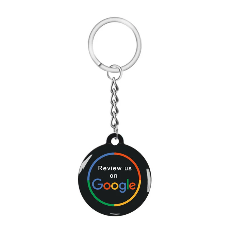 Universeller NFC-Epoxy-Schlüsselanhänger für Google-Bewertungen, Facebook, Instagram für iPhone/Android, URL-Link zum Tippen, Social-Business-Bewertungskarten