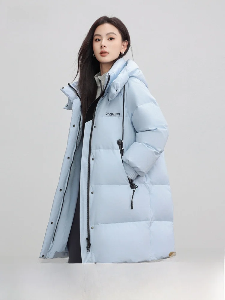 

Snow Flying 2026 Summer New Women's Mid-Length Hooded down Jacket Casual Streetwear Stylish Color Commute Artistic Style