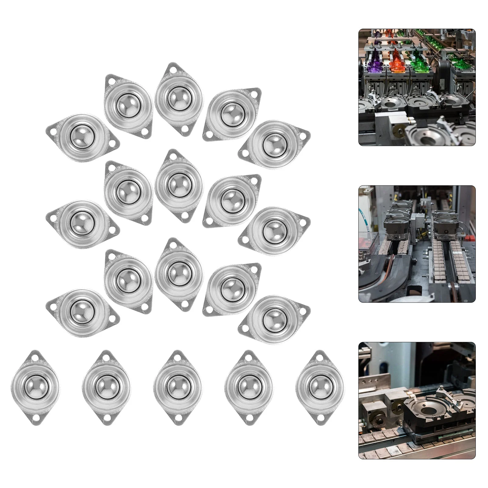 

20 Pcs Universal Ball Roller 360 Degree Wheels Caster Steel Robot Transfer Bearing Units Round