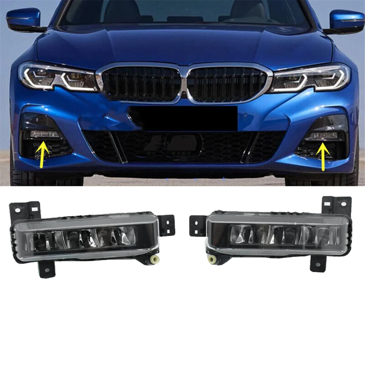 Lâmpada de nevoeiro LED para o pára-choques dianteiro do lado esquerdo, luz DRL para BMW F44 G20 18-22