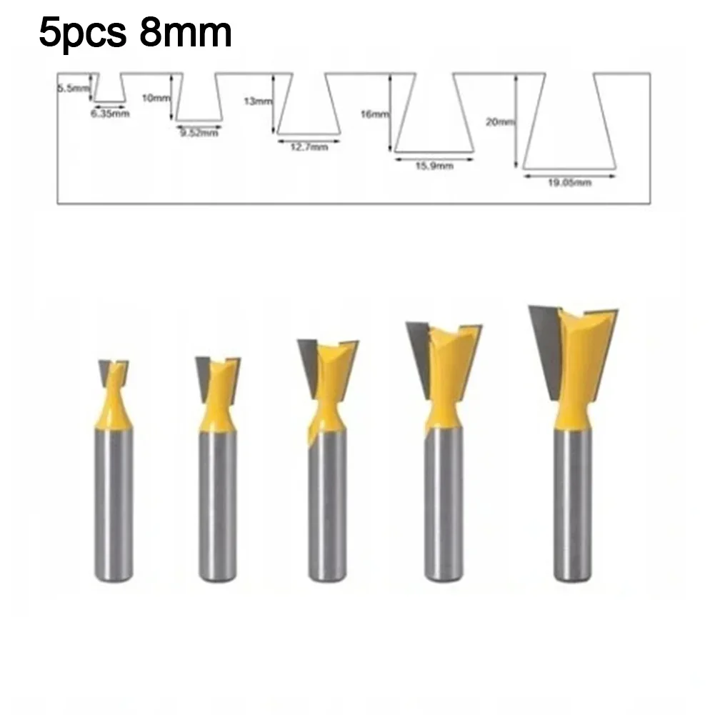 1 Set Dovetail Cutter Set Milling Cutter Cemented Carbides Meticulous Cutting Precise Sliver Smooth Yellow Sturdy