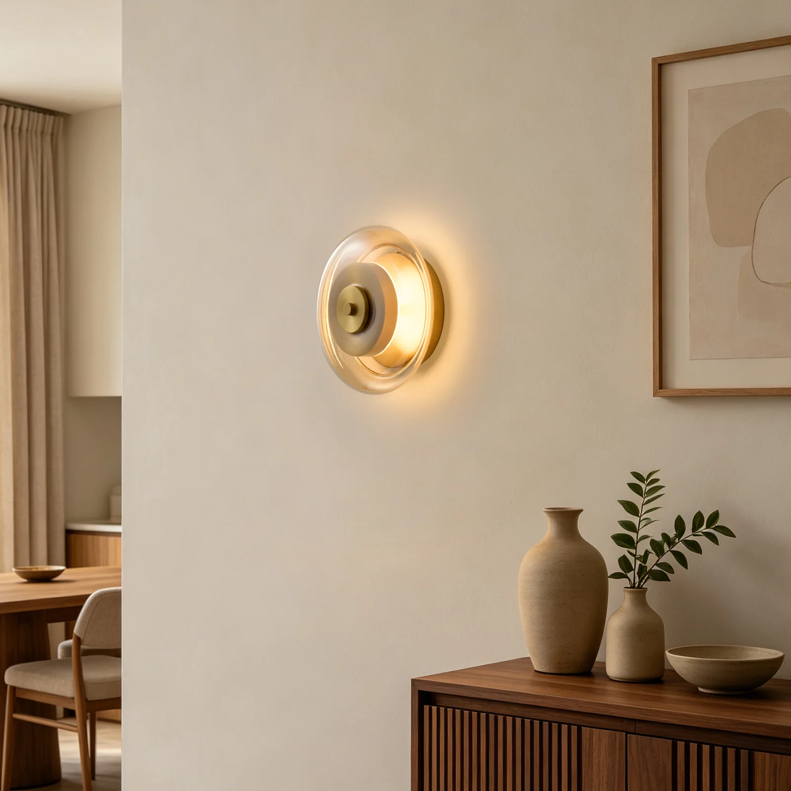 Designer Glass Wall Lamp LED Black Gold Decorative Sconce for Living Room Bedroom Corridor Bedside Background Copper Wall Light