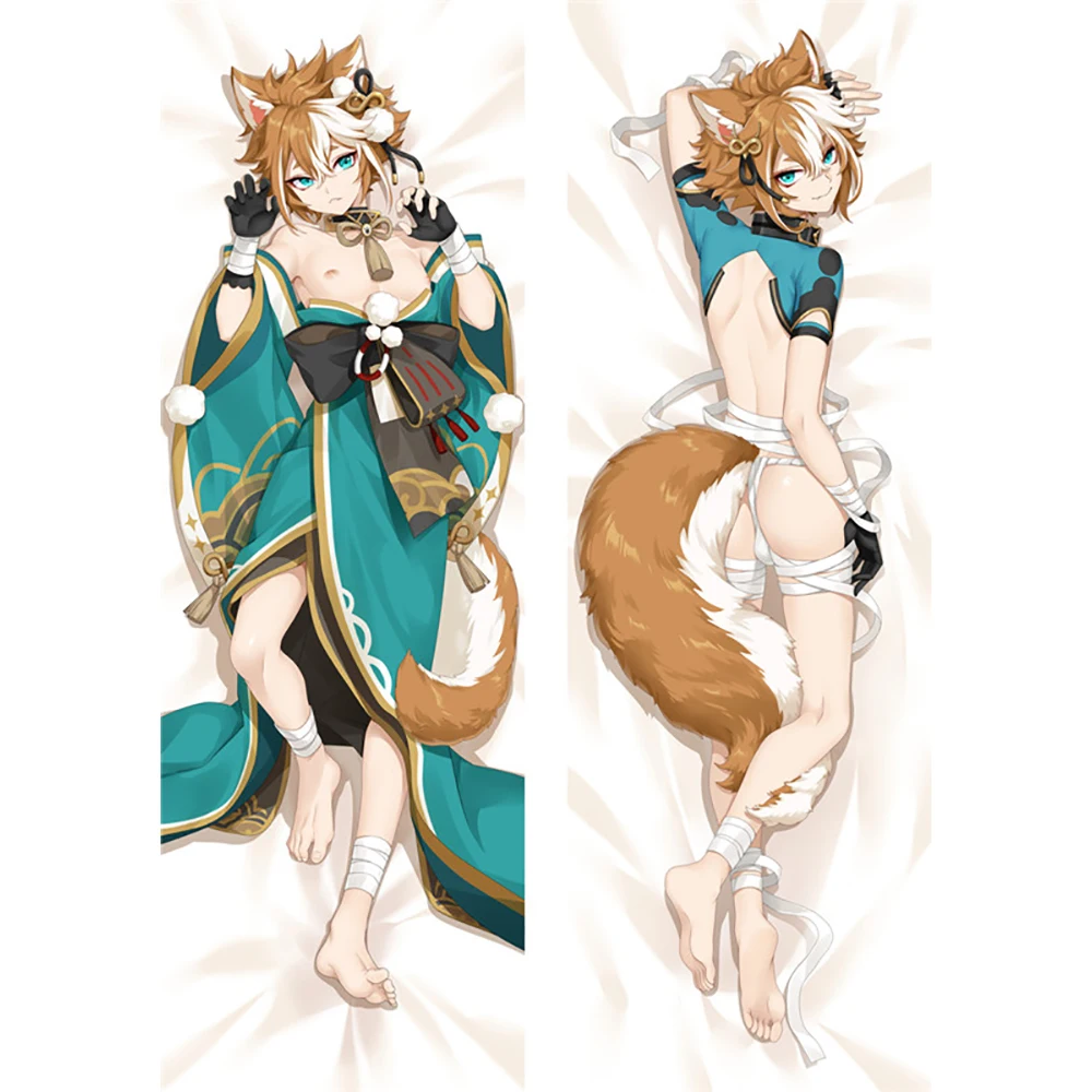 Genshin Impact Gorou Cosplay Dakimakura cojín Hing, funda de cuerpo completo, ropa de cama, funda de almohada, 2 vías