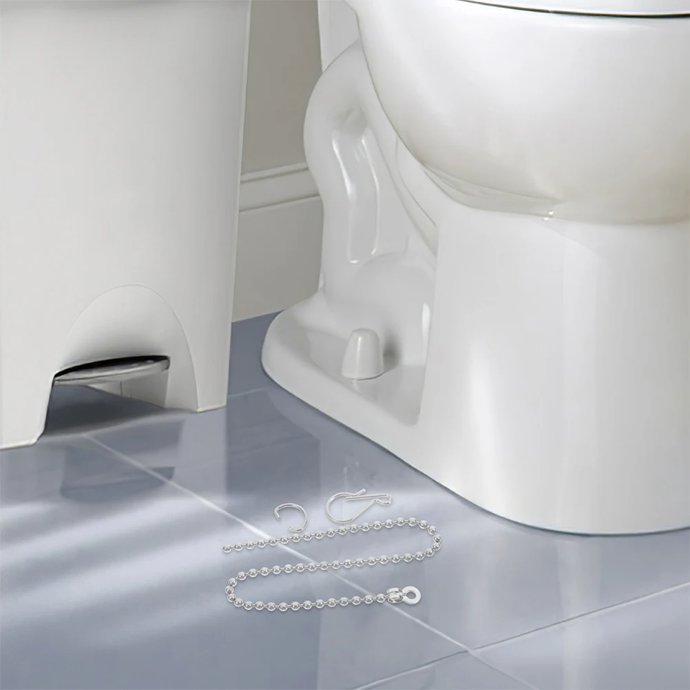 

2pcs Stainless Steel Flapper Chain Toilet Bowl Universal Flush Handle Hook Leak Prevention Drain Accessories Smooth Surface Easy