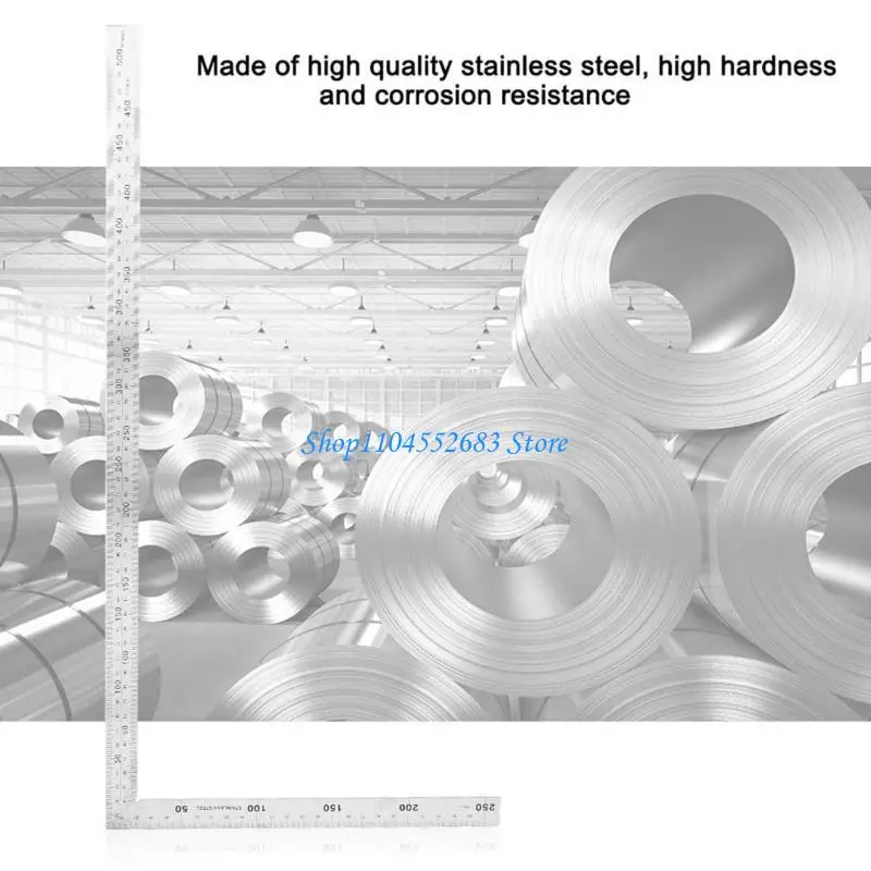 

Y6GD Framing Square Ruler Stainless Measure Ruler 1.2 mm Thickness Layout Tool