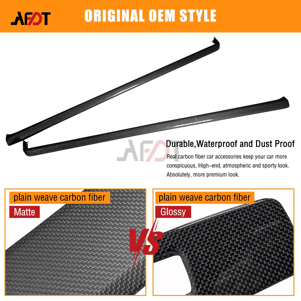 AFDT For Porsche 911 992 2019-2024 Real Carbon Fiber Car Interior Door Panel Decoration Stickers Cover Moulding Car Accessories