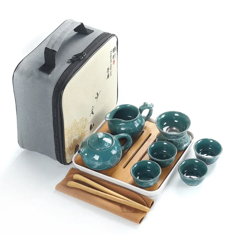 Portable Ceramic Gongfu Teaware Set for Travelers