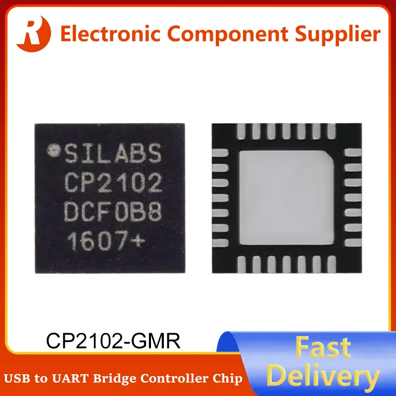 

5Pcs CP2102-GMR QFN-28 100% Brand New Original CP2102 QFN28 CP2102-G USB to UART Bridge Controller Chip Genuine SMT Fast Deliver