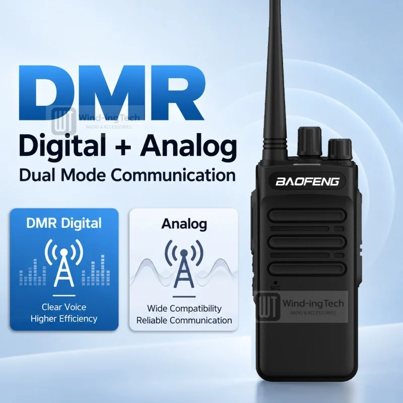 Baofeng DM-1905L DMR Digital Radio Analog Dual Mode Type-C TDMA Dual-Slot SMS AMBE+2™ Clear Voice Voice Encryption Walkie Talkie