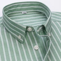 S - 6XL 100% algodón rayas clásicas camisas a cuadros hombres de manga larga Casual suave acogedor camisa de hombre de manga larga bolsillo ropa masculina