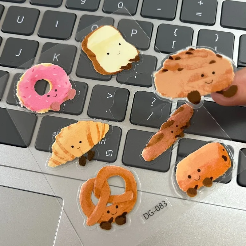 Baking Bread Jelly Art Sticker Cartoon Cute Adhesive Waterproof Pen Holder Camera Sticker Stationary Aesthetic Stickers