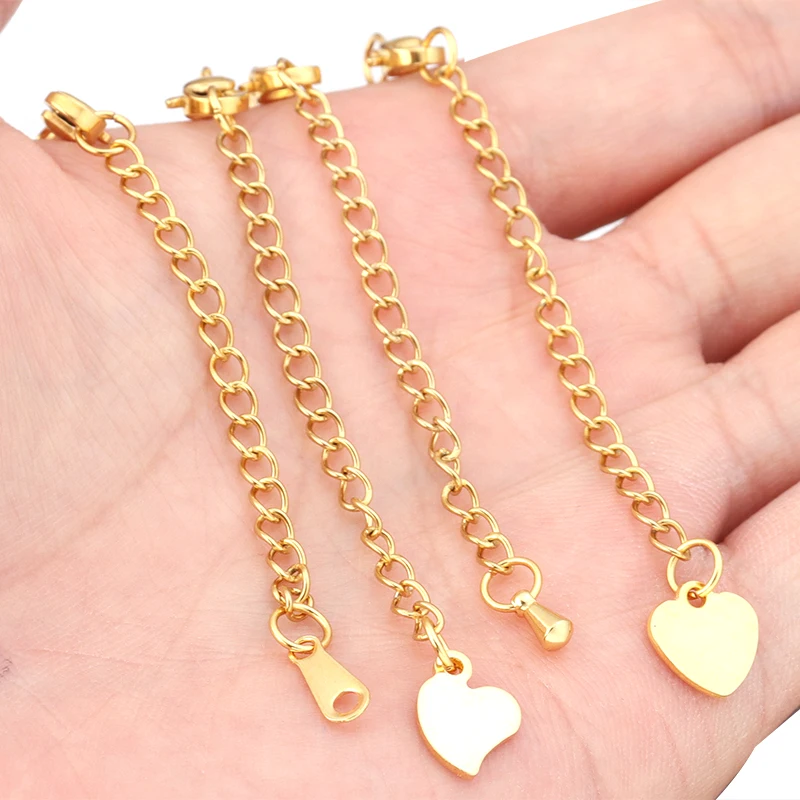 Stainless Steel Extension Tail Chain Multiple Types Hang Tags Lobster Clasps Connector For Jewelry Making DIY Bracelet Necklace