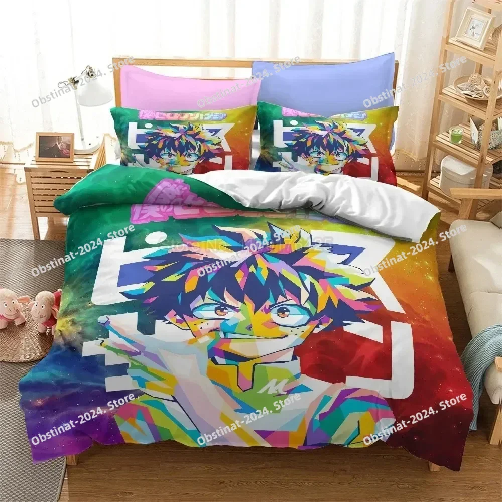 2024 3d My Hero Academia Boys Japanese Anime Bedding Set Printed Bed Set With Pillowcase Bed Duvet Cover Queen Super King Size