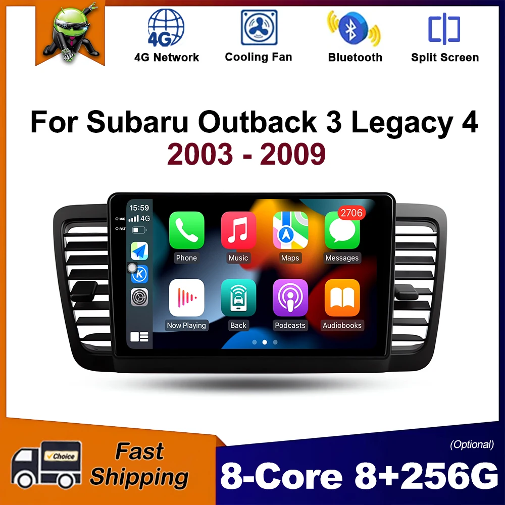 

Android OS Car Radio for Subaru Outback 3 Legacy 4 2003 - 2009 Multimedia Stereo Player GPS Navigation DSP Carplay WiFi DSP