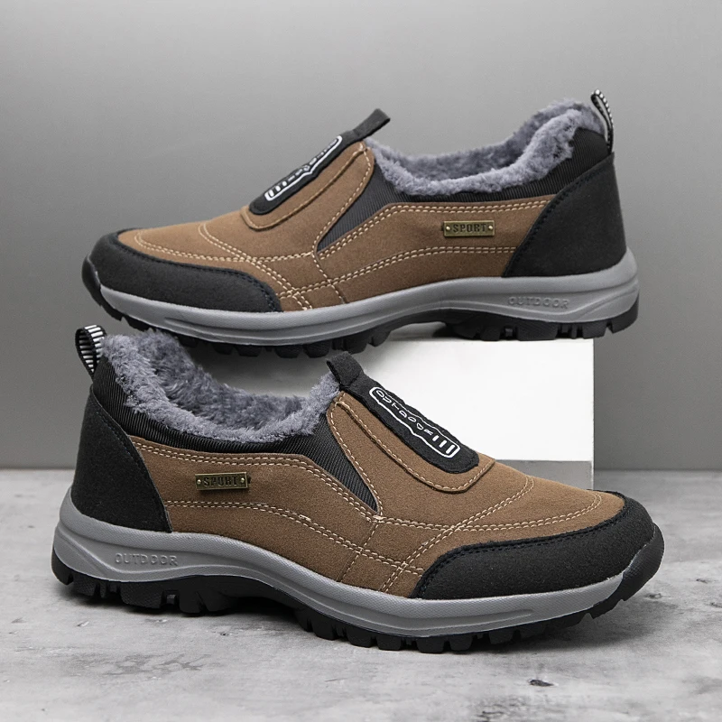 Winter Plus Samt-Sneaker für Herren, große Größen 49 50, rutschfeste Outdoor-Freizeitsportschuhe, bequeme, leichte Herren-Wanderschuhe – Detail 9