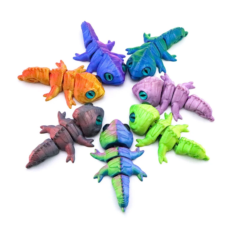 3D Printing Lizard Activity Model Figures Crafts Multi-joint Movable Simulation Eyes Home Accessories Kids Gift Room Decoration