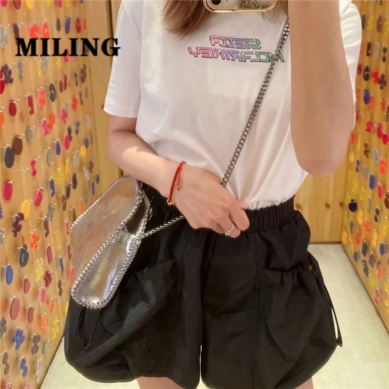 Women Nylon Small Tote Bag Soft Handbag Elegant Design Commuter Bag Chain Shoulder Strap Mini Bag Square Purse Messenger Bag