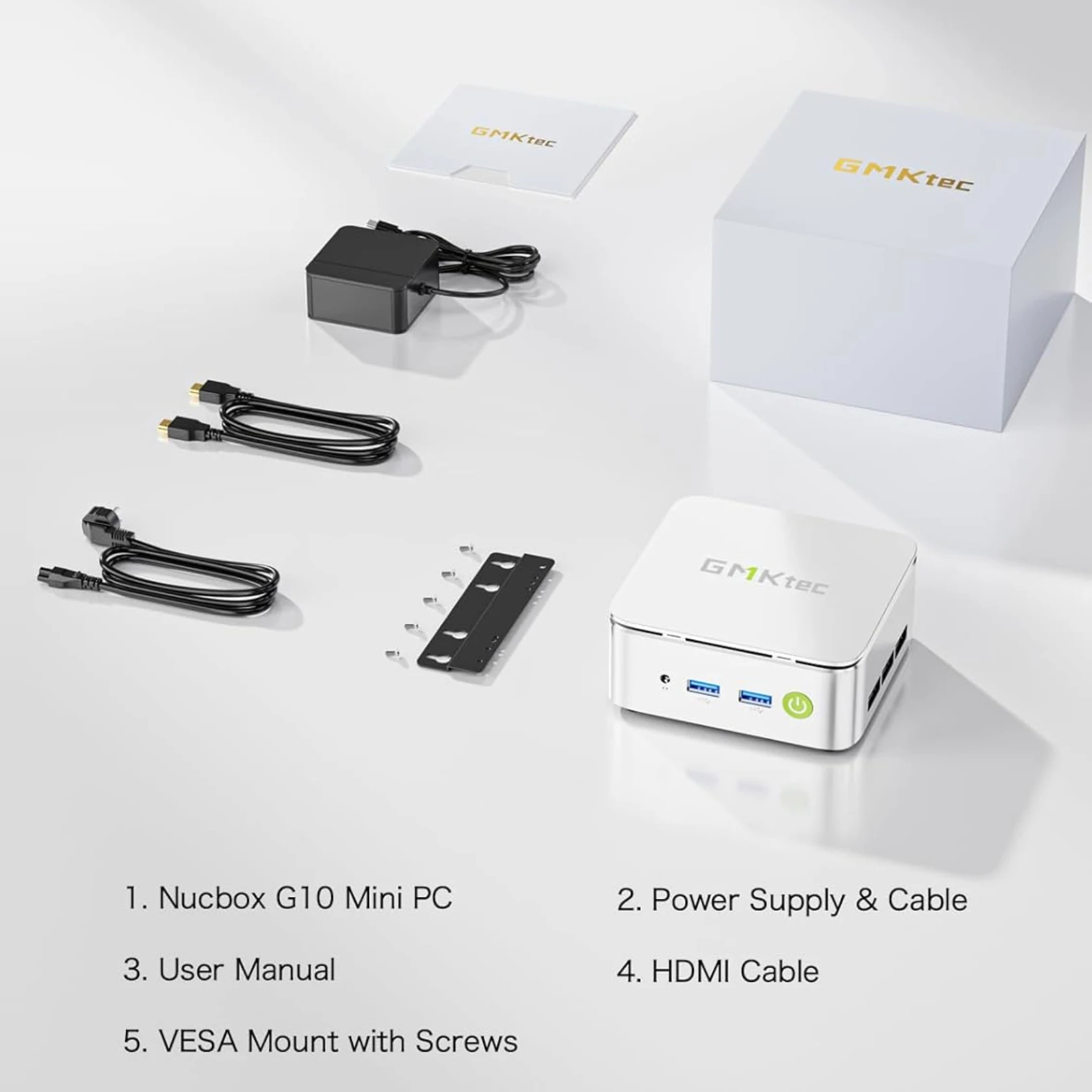 GMKtec G10 Mini PC AMD Ryzen 5 3500U (Beats N150/N97) 2.5GbE NIC LAN أجهزة كمبيوتر مكتبية صغيرة WiFi 5، Type-C، شاشة ثلاثية 4K