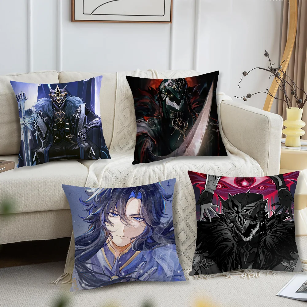 Game G-Genshin Impact Capitano Thrain Pillow Case Living Room Sofa Cushion Cover Suitable For Home Bedroom Room Decoration