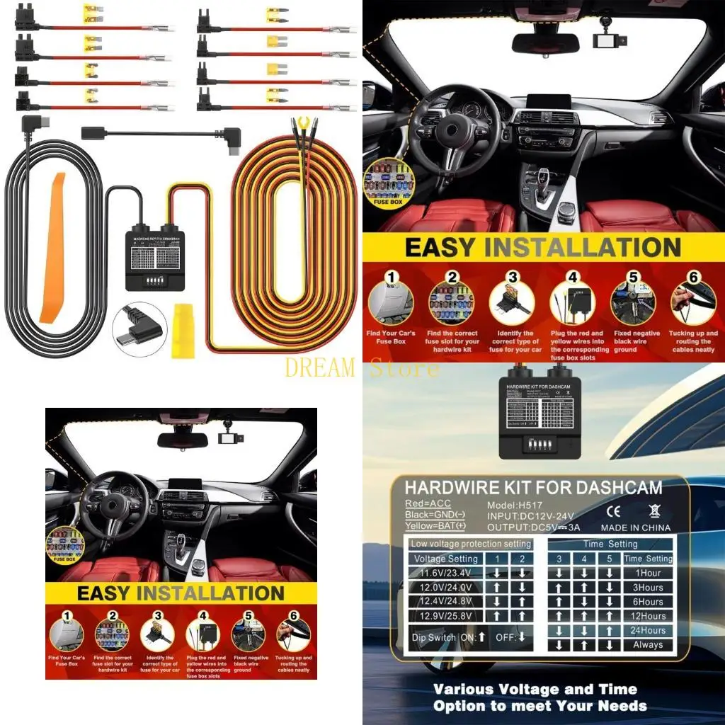 

Pack of 1 Hardwire Installation Set ACCEPTANCE Change Battery Security for Vehicle Hurry Cameras best sale