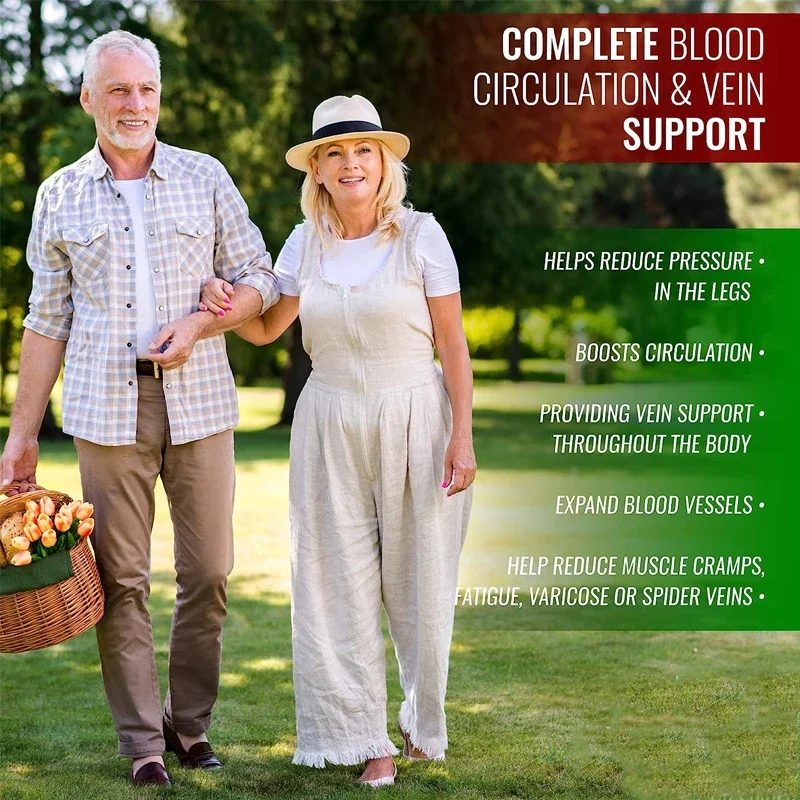 Blood circulation supplement, 60 capsules, supporting leg veins, heart, blood vessels, and cardiovascular health