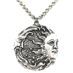 Nostalgia Sun Moon Star Amulet Solar Luna Wicca Pagan Spiritual Ancient Jewelry Male Necklace Ouija Pendant