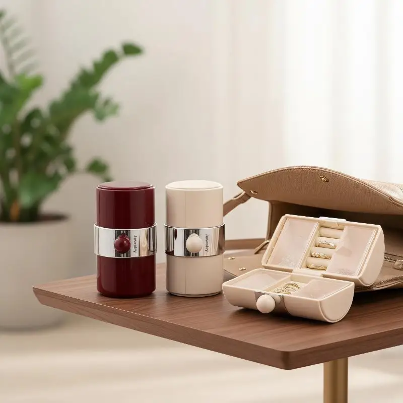 1/2Pcs Mini Portable Jewelry Storage Box 4 Tier Large Capacity Compact For Home Travel Daily Use