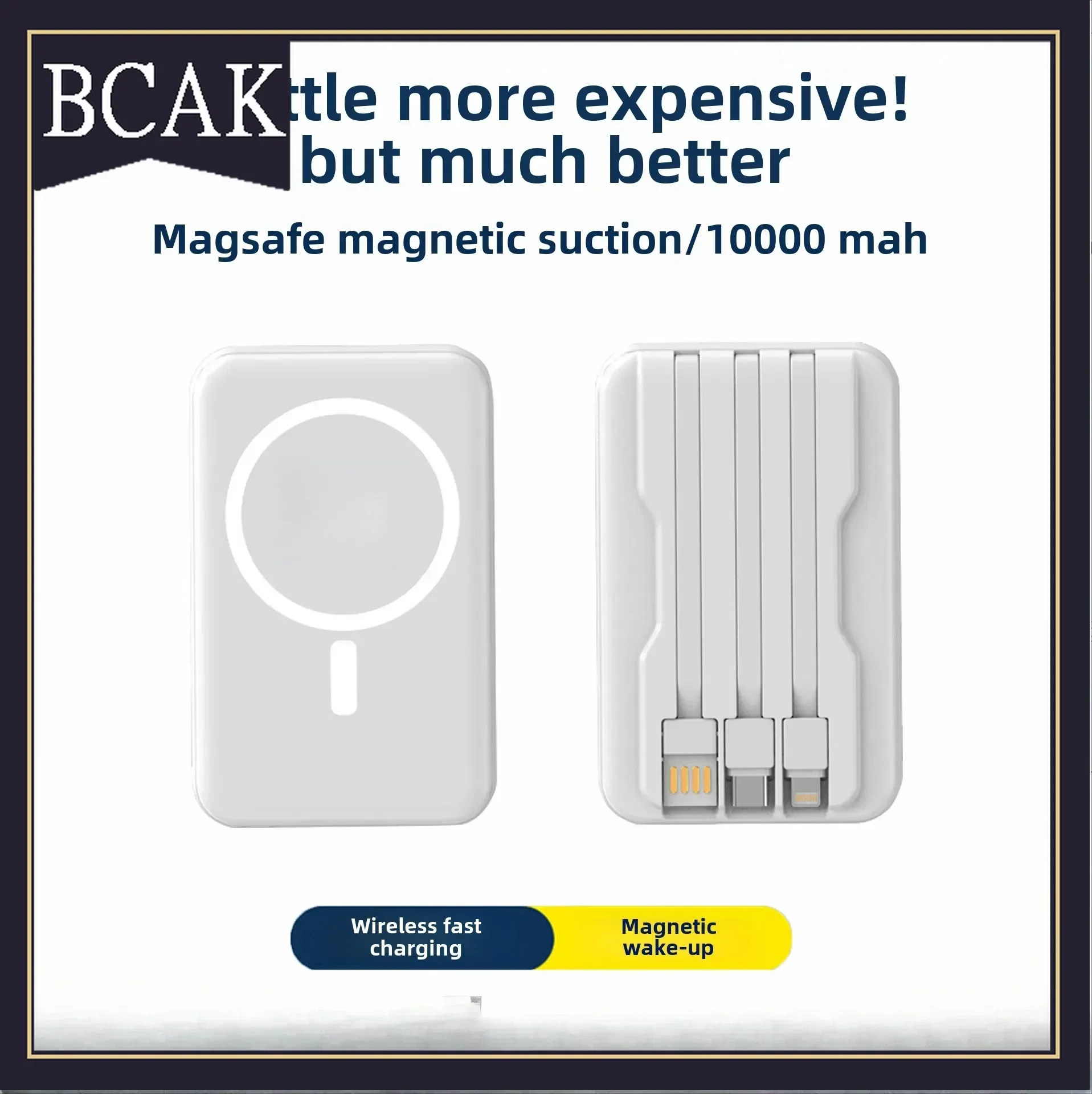 Hot Style Magsafe Magnetic Wireless Power Bank 10000 MAh Self-contained Cable Super Fast Charging BCAK Mobile Power Supply