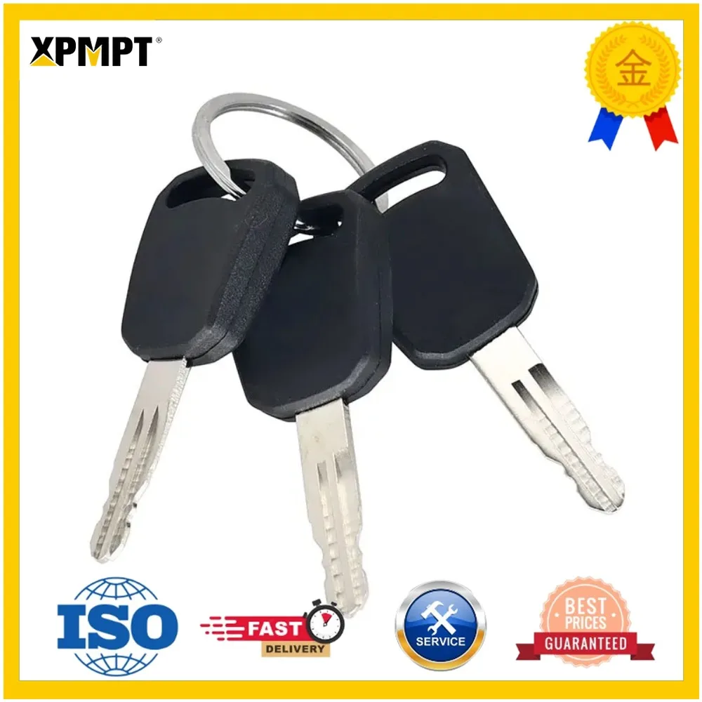801503883-1 3Pcs Ignition Starter Keys For XCMG Excavator Heavy Equipment 60 80 85 150 215