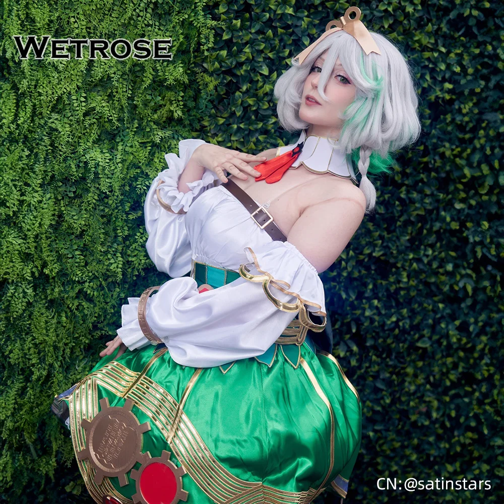 【Wetrose】In Stock Cecilia Immergreen Cosplay Costume Otomos Cece CC CiCi Hololive Justice Holo EN Vtuber Set Wig Halloween