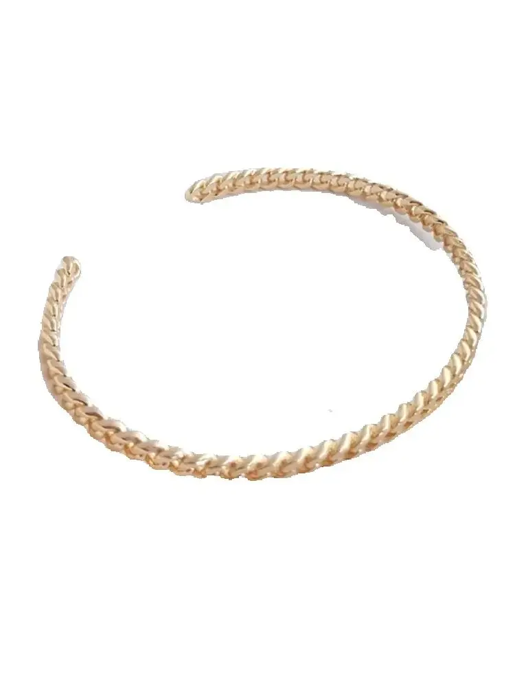 

14K Gold-plated Copper Plated Gold Chain Bracelet Fashion Simple Luxury Diy Open Bracelet Ring B730