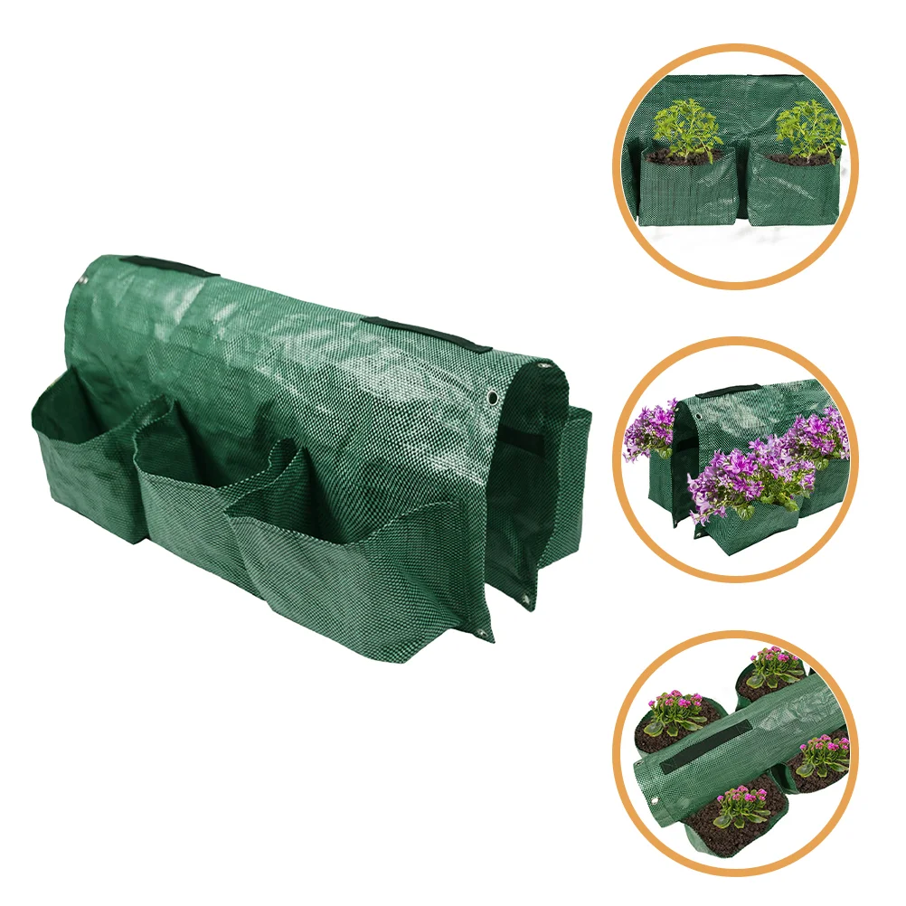 

Plant Growing Bag Railing Hanging Planter Heavy Duty Bags Balcony Vegetable Wall Planting PE Cloth Multi Pockets Nursery