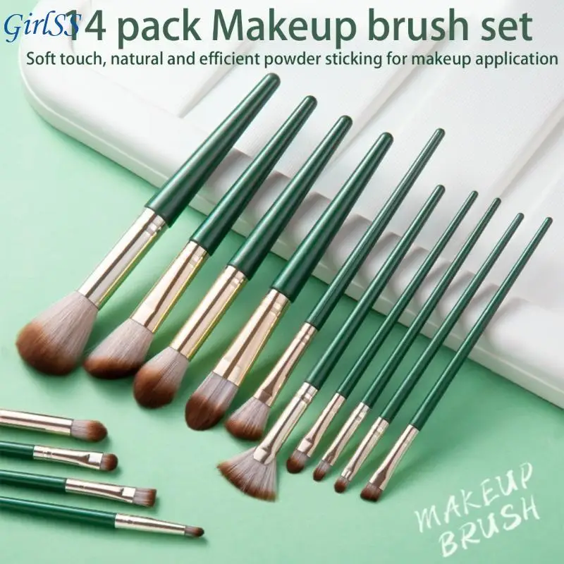 14 個のメイクブラシセット多機能化粧ブラシセットフルフェイスメイクアップブラシコンシーラーアイシャドウパウダー T4MB