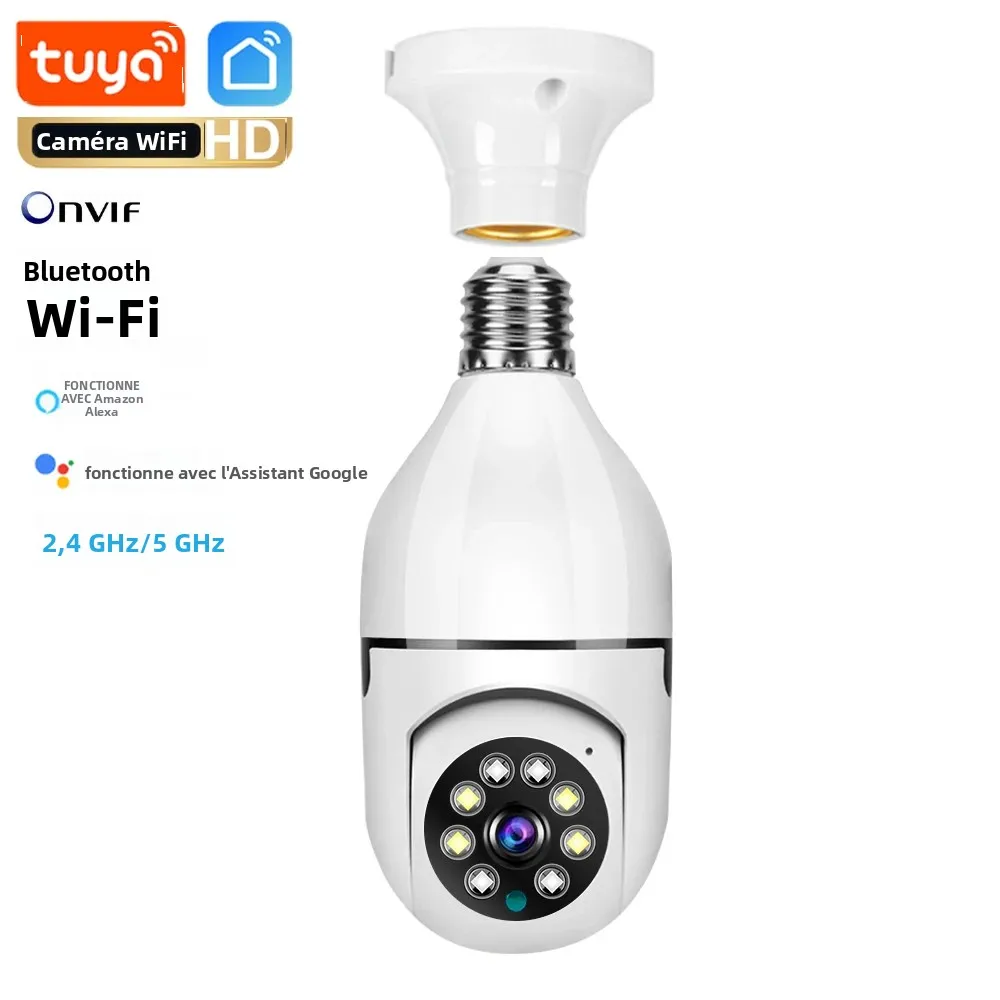 Tuya 2.4G/5G caméra ampoule double bande 3MP/4MP/5MP WiFi voix bidirectionnelle AI détection humaine Vision nocturne E27 caméra de surveillance