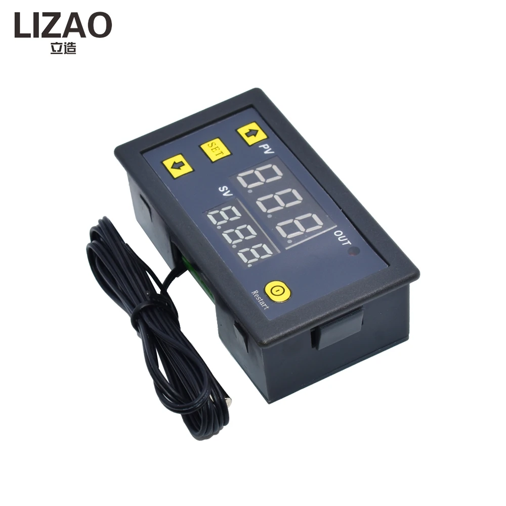 LIZAO W3230 LED Digital Thermostat 20A 12V 24V AC110-220V Temperature Control Module with Heat/Cooling Function