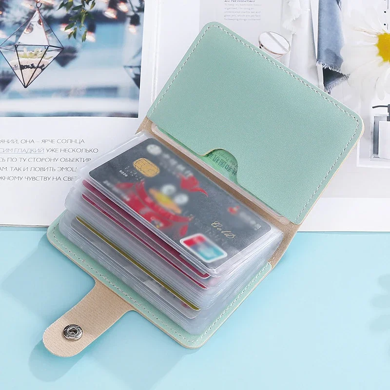 22 Slots Cute Cartoon Card Holder PU Leather Credit Card Case Business ID Card Bag Portable Purse Wallet Kawaii Photocard Holder