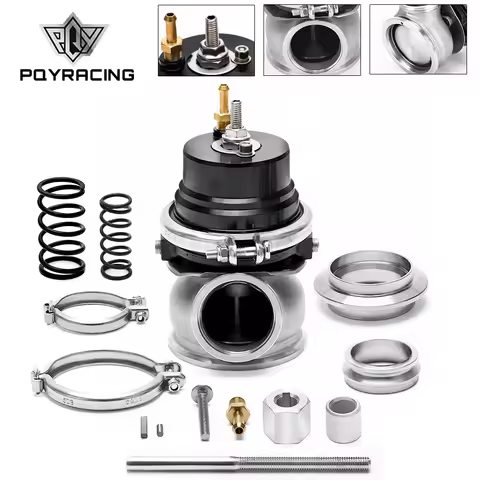 PQY - 60mm Wastegate Turbo External Kit With V-band Flange &amp; Clamp Universal Turbo External Waste Gate For Turbo Manifold 5891BK