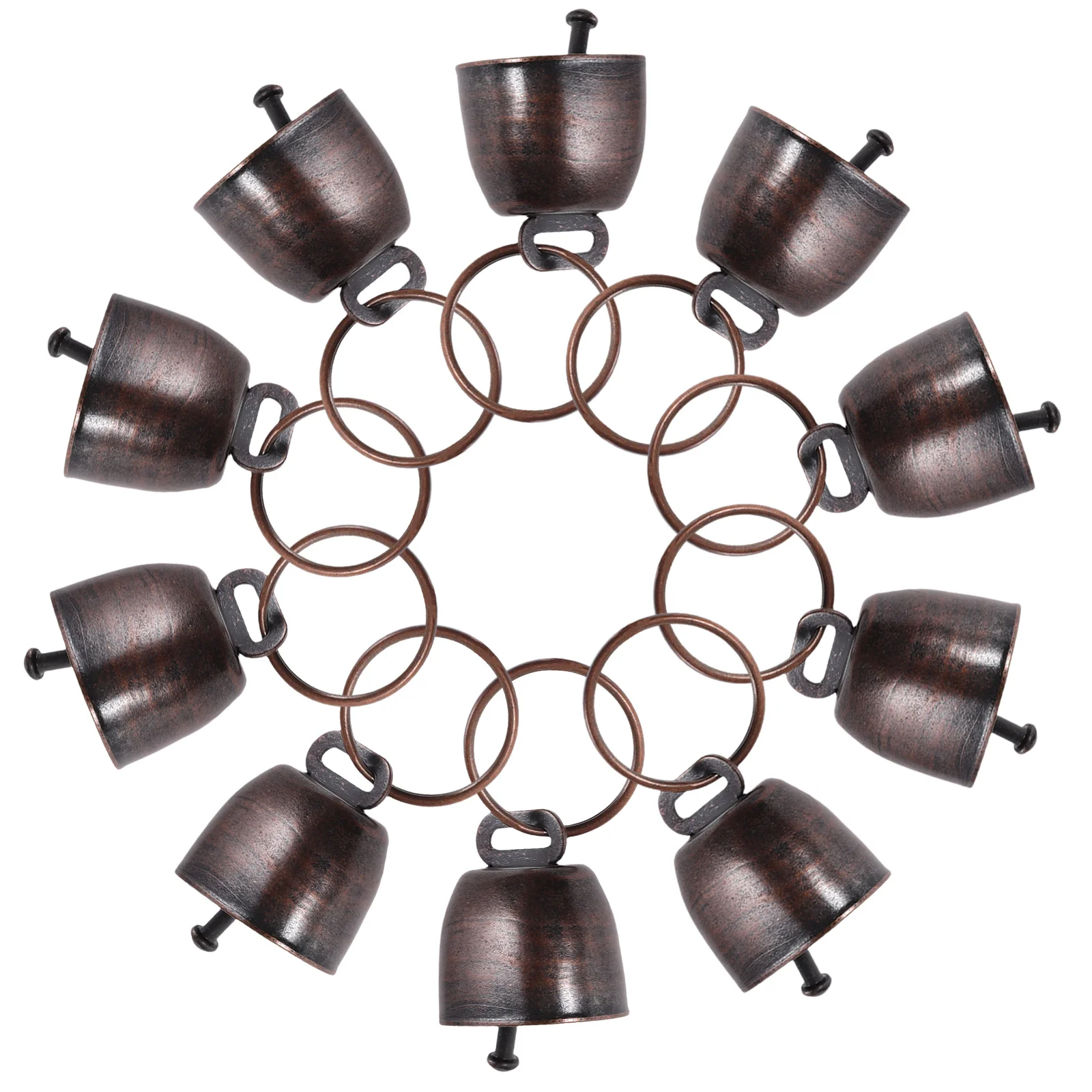 

10pcs Metal Cow Bells Loud Crisp Animal Bell For Pet Anti-Lost Decor Vintage Iron Cowbell Cheerleading Noise Maker